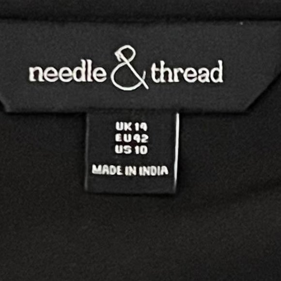 Needle & Thread Size 10 Black Spaghetti Strap Slip Dress - Picture 5 of 7